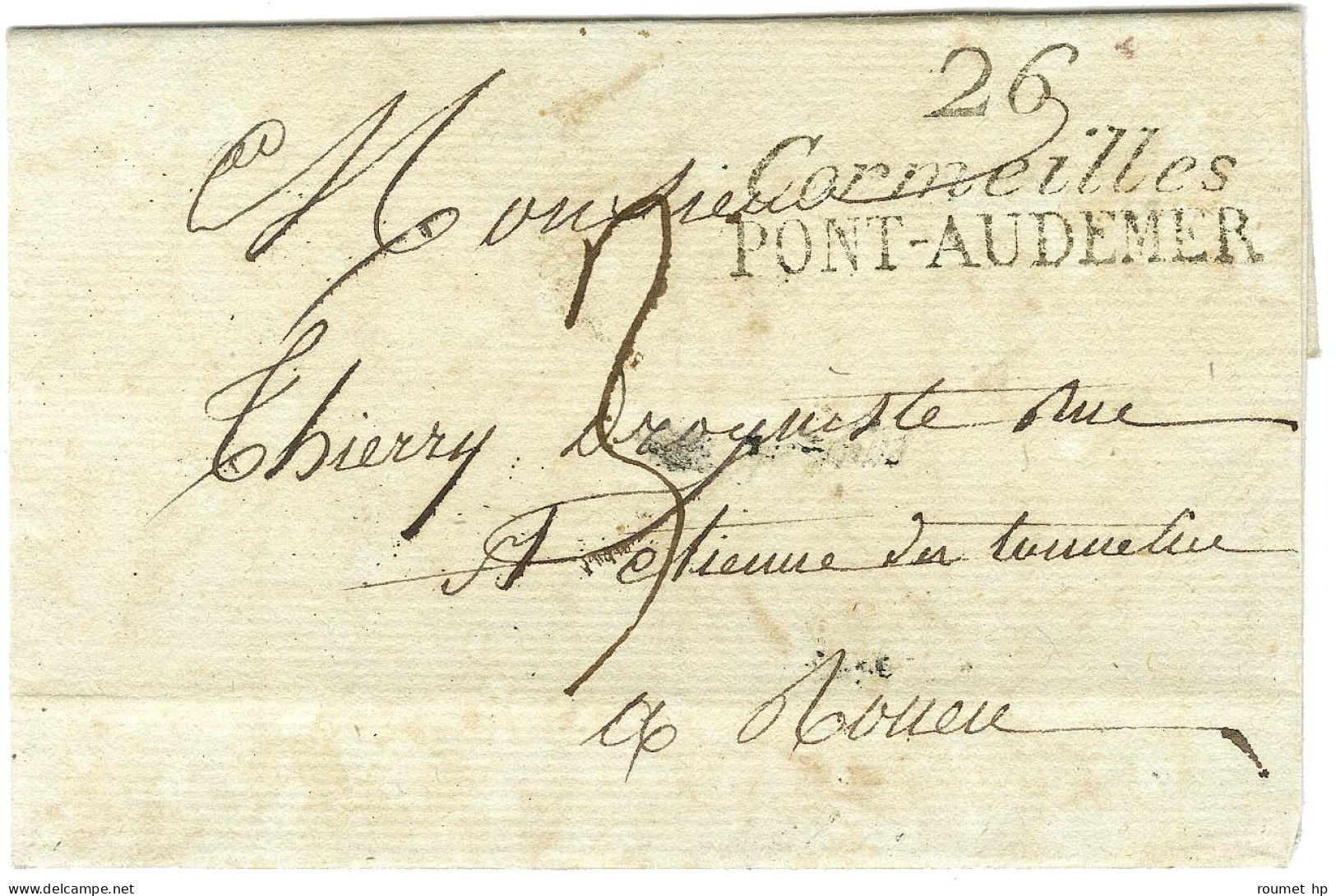 26 / Cormeilles / PONT-AUDEMER Sur Lettre Avec Texte Daté Du 14 Janvier 1826 Pour Rouen. - TB / SUP. - Andere & Zonder Classificatie