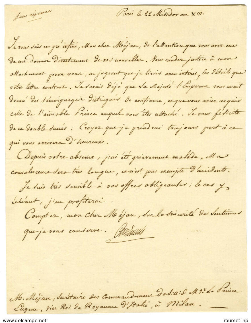CAMBACÉRÈS Jean Jacques Régis De (1753-1824), Juriste Et Homme Politique. - Otros & Sin Clasificación