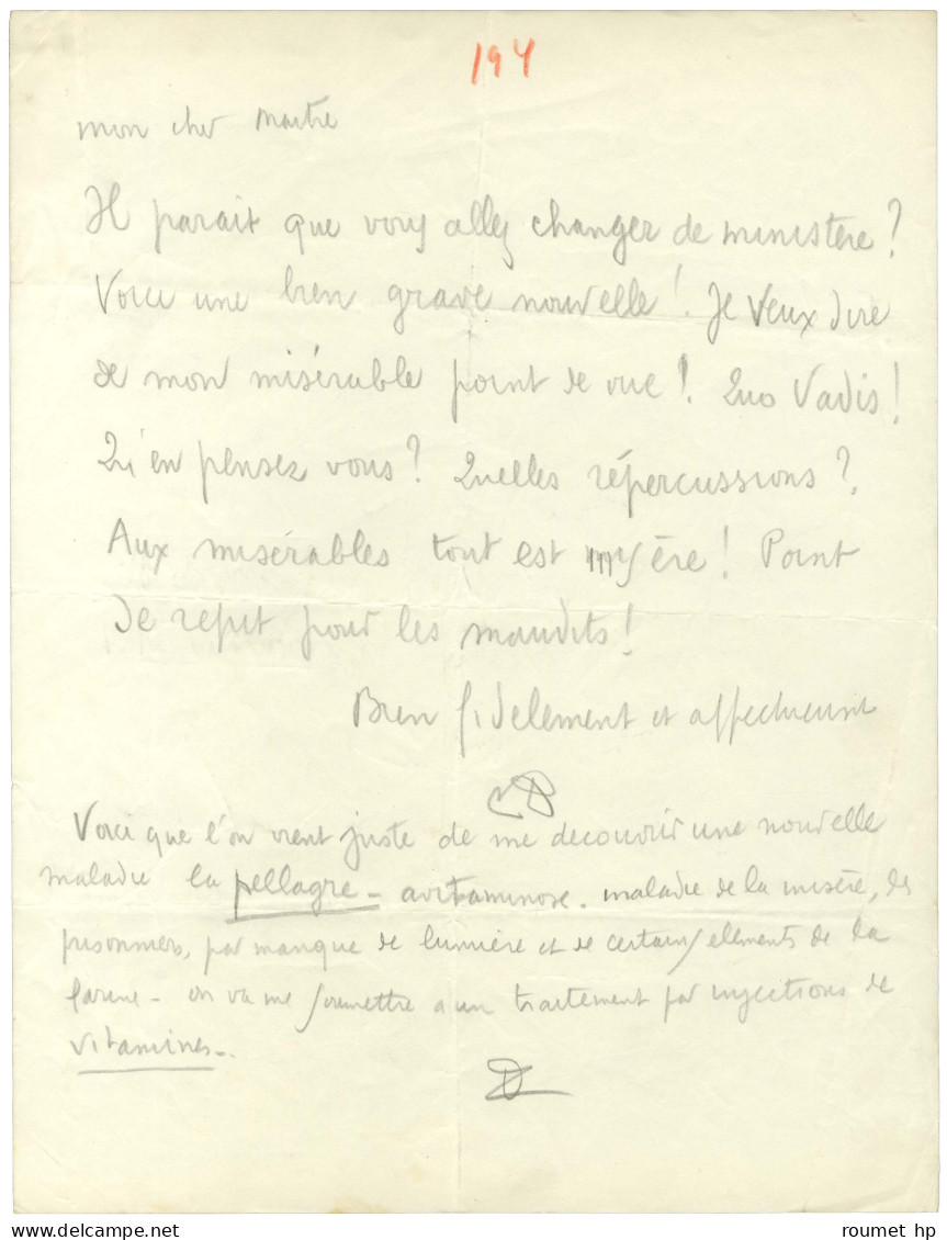 CÉLINE Louis Ferdinand Destouches, Dit (1894-1961), écrivain. - Other & Unclassified