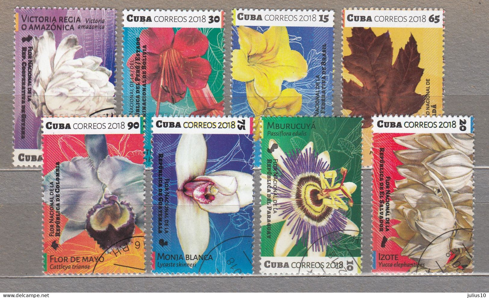 CUBA 2018 Flowers Used(o) #34123 - Used Stamps