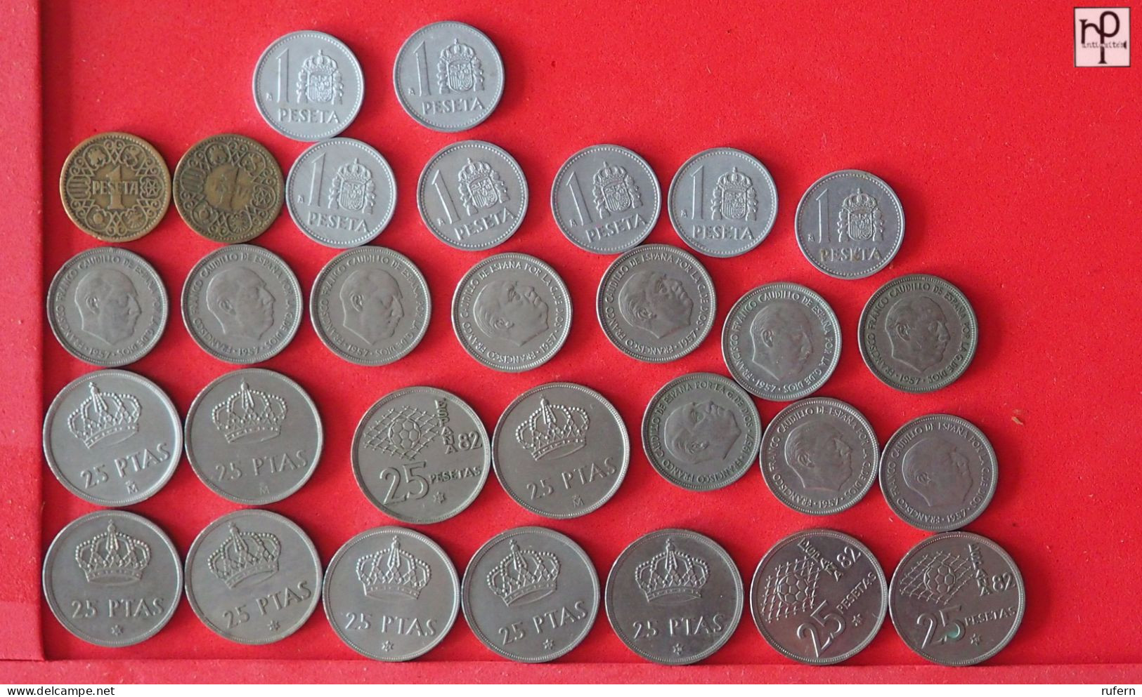 SPAIN  - LOT - 30 COINS - 2 SCANS  - (Nº57827) - Kilowaar - Munten