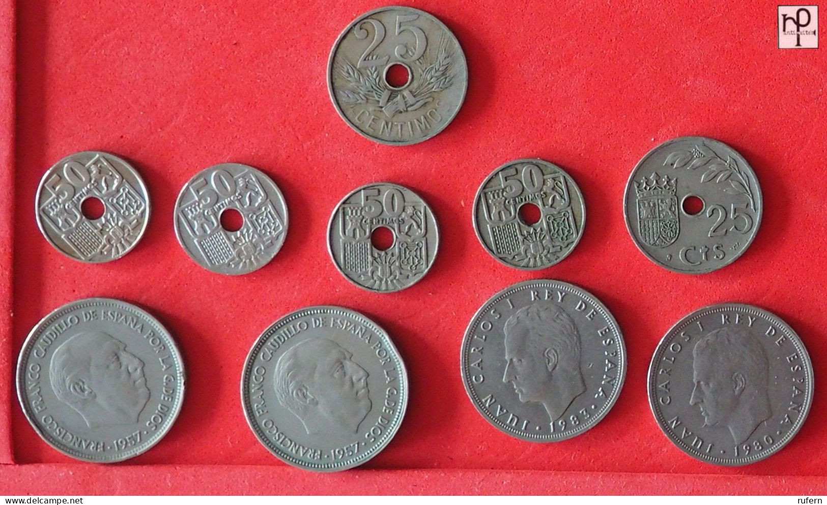 SPAIN  - LOT - 10 COINS - 2 SCANS  - (Nº57831) - Mezclas - Monedas