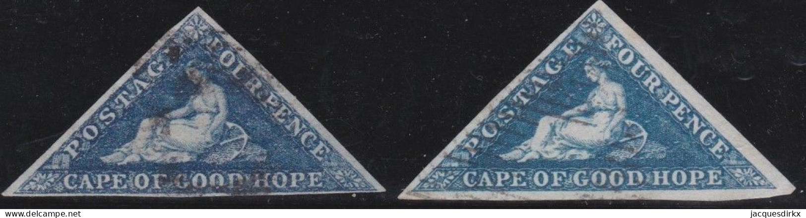 Cape Of Good Hope     .    Michel   .  2-I + 2-II    (2 Scans)   .  O   .     Cancelled - Kap Der Guten Hoffnung (1853-1904)