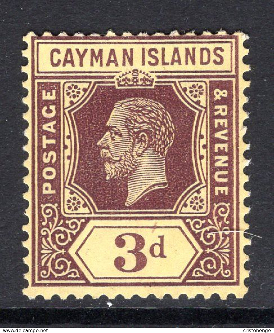 Cayman Islands 1912-20 KGV - Wmk. Mult. Crown CA - 3d Purple On Yellow - White Back HM (SG 45) - Cayman Islands