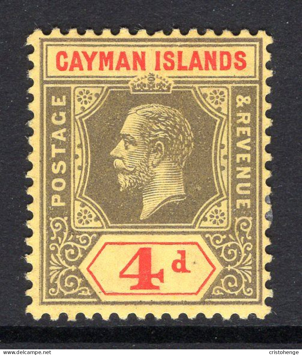 Cayman Islands 1912-20 KGV - Wmk. Mult. Crown CA - 4d Black & Red On Yellow HM (SG 46) - Cayman Islands