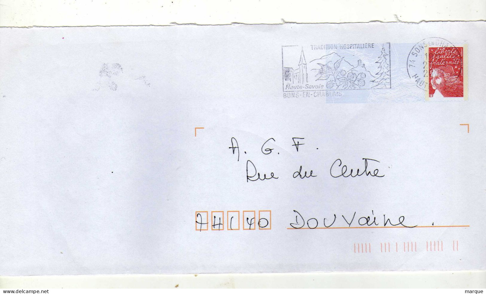 Enveloppe FRANCE Prêt à Poster Lettre Oblitération BONS EN CHABLAIS 27/12/2002 - PAP: Sonstige (1995-...)