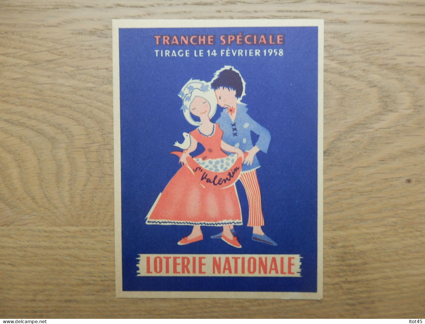 DOCUMENT PUBLICITAIRE LOTERIE NATIONALE SAINT-VALENTIN 14 FEVRIER 1958 - Billetes De Lotería