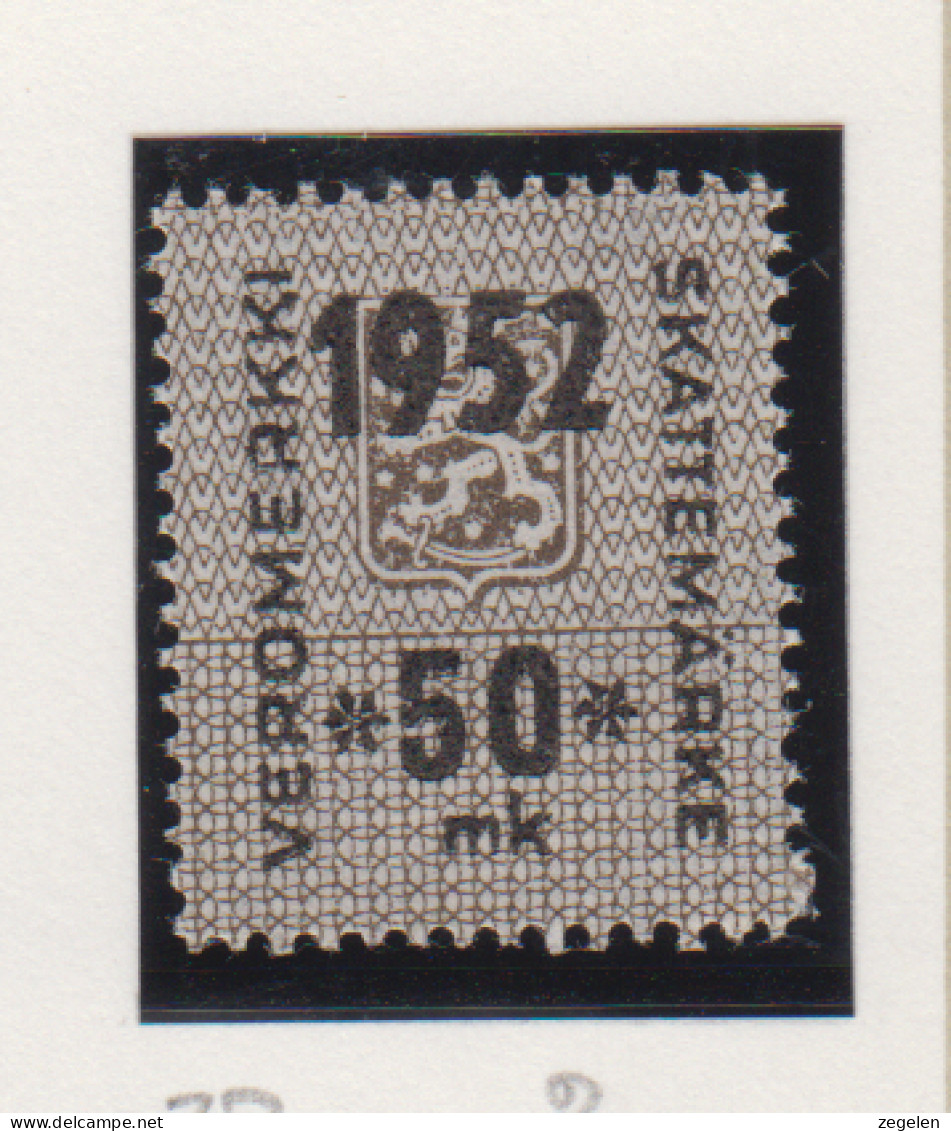 Finland Fiskale Zegel Cat. Barefoot Veromerkki/Income Tax 33   Jaar 1952 - Revenue Stamps