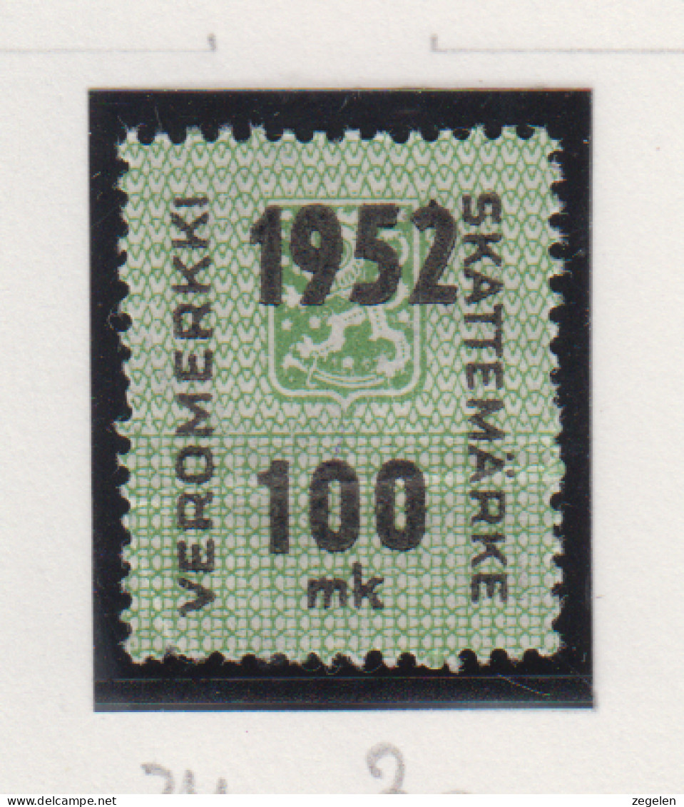 Finland Fiskale Zegel Cat. Barefoot Veromerkki/Income Tax 34   Jaar 1952 - Revenue Stamps