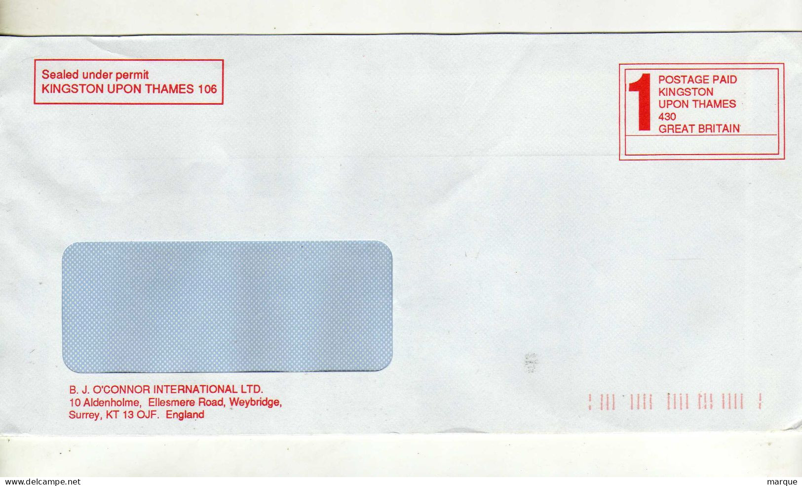 Enveloppe GRANDE BRETAGNE GREAT BRITAIN Oblitération E.M.A. KINSTON UPON THAMES - Frankeermachines (EMA)