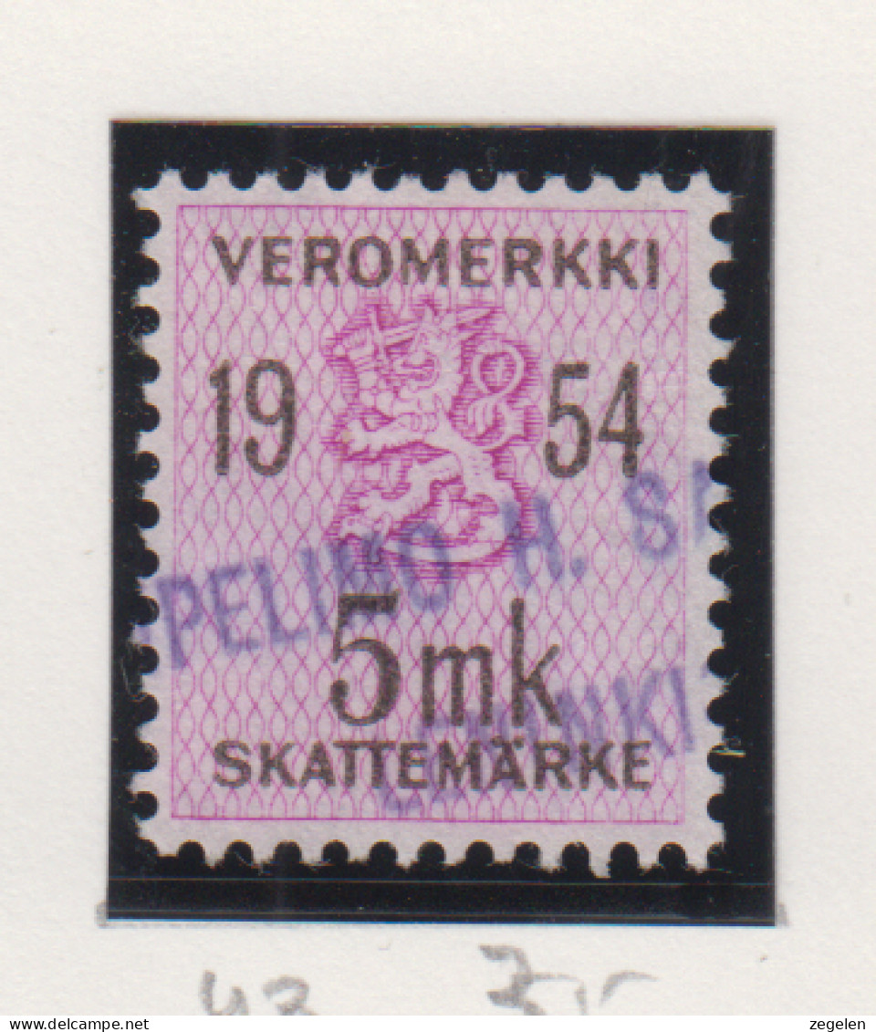 Finland Fiskale Zegel Cat. Barefoot Veromerkki/Income Tax 43  Jaar 1954 - Revenue Stamps