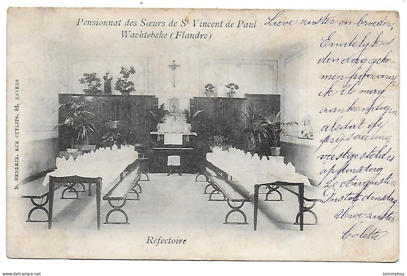 CPA Wachtebeke, Pensionnat De St Vincent De Paul, Réfectoire - Wachtebeke