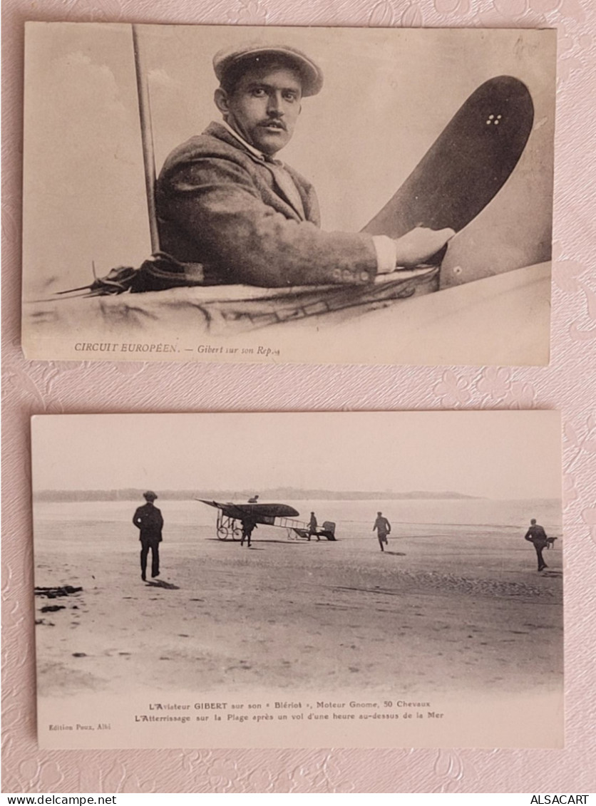 Aviateur Gibert , 2 Cartes - Other & Unclassified