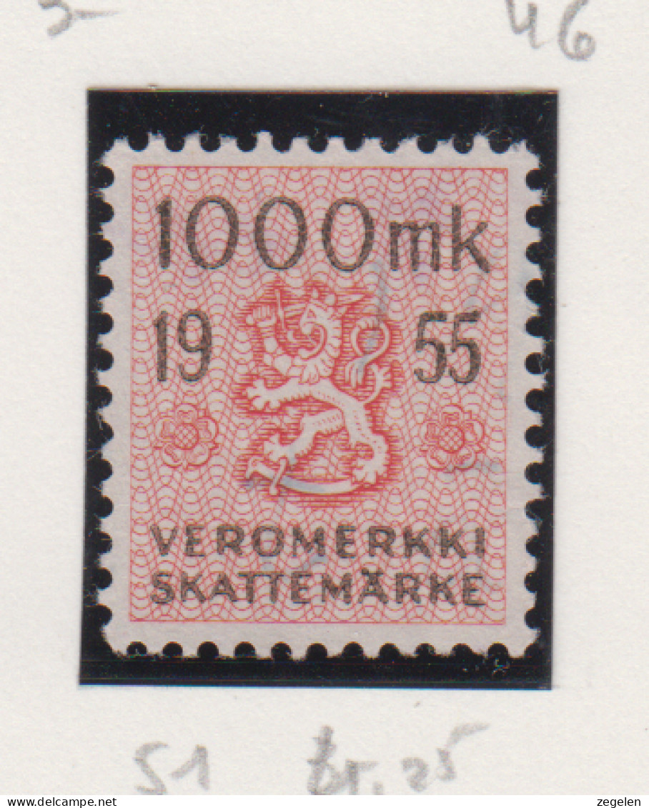 Finland Fiskale Zegel Cat. Barefoot Veromerkki/Income Tax 51    Jaar 1955 - Revenue Stamps