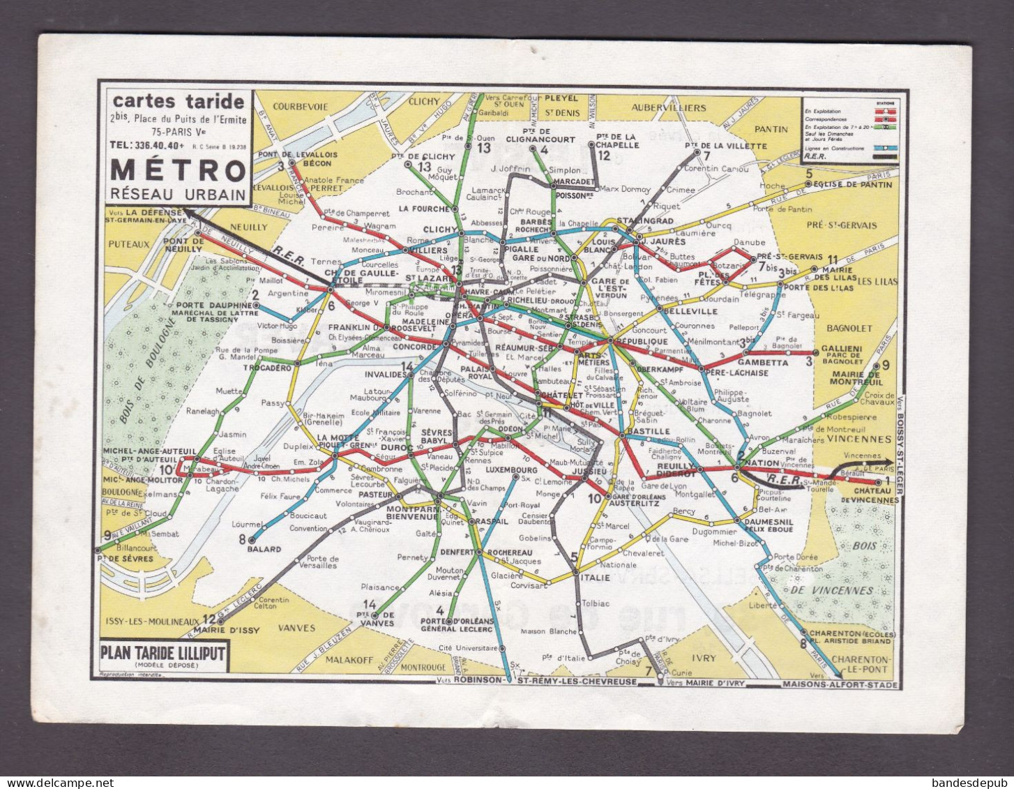 Plan De Metro Publicitaire Offert Par SELLSA SERVICE Paris 14è ( Carte Taride Metropolitain Réseau Urbain (Ref. CLB) - Europe
