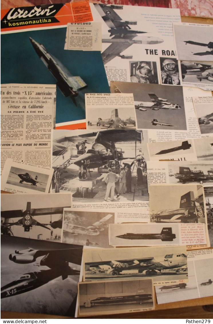 Lot de 307g de coupures de presse et photo de l'aéronef américain North American X-15