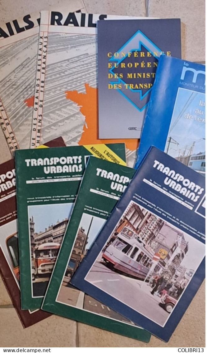 TRANSPORTS URBAINS FERROVIAIRES LOT De Différentes Revues RAILS MOCI  DE FRANCE Revue TRANSPORT URBAIN Conférence Europé - Loten Van Boeken