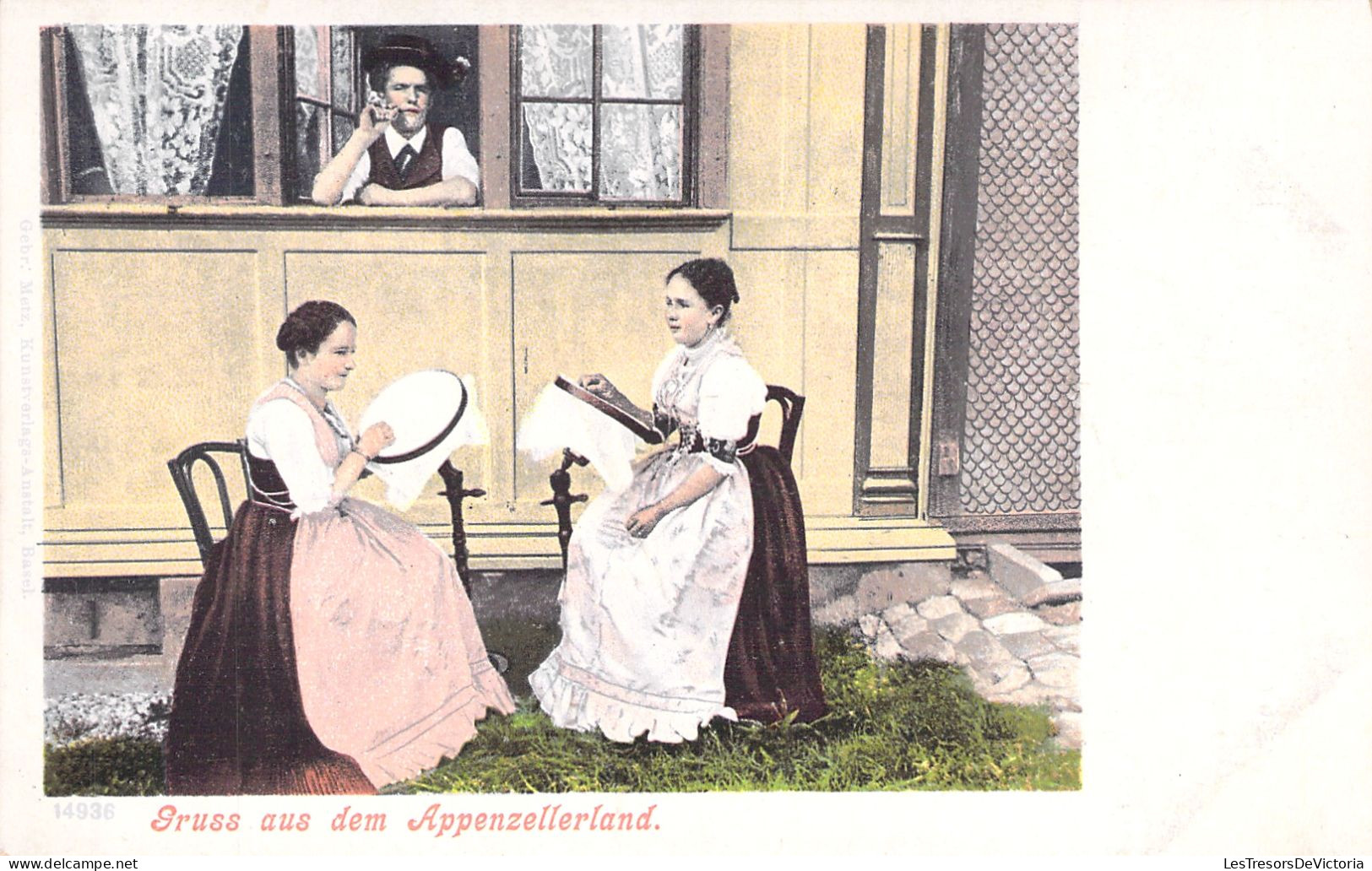 SUISSE - Gruss Aus Dem Appenzellerland - Femmes Faisant De La Broderie - Carte Postale Ancienne - Appenzell