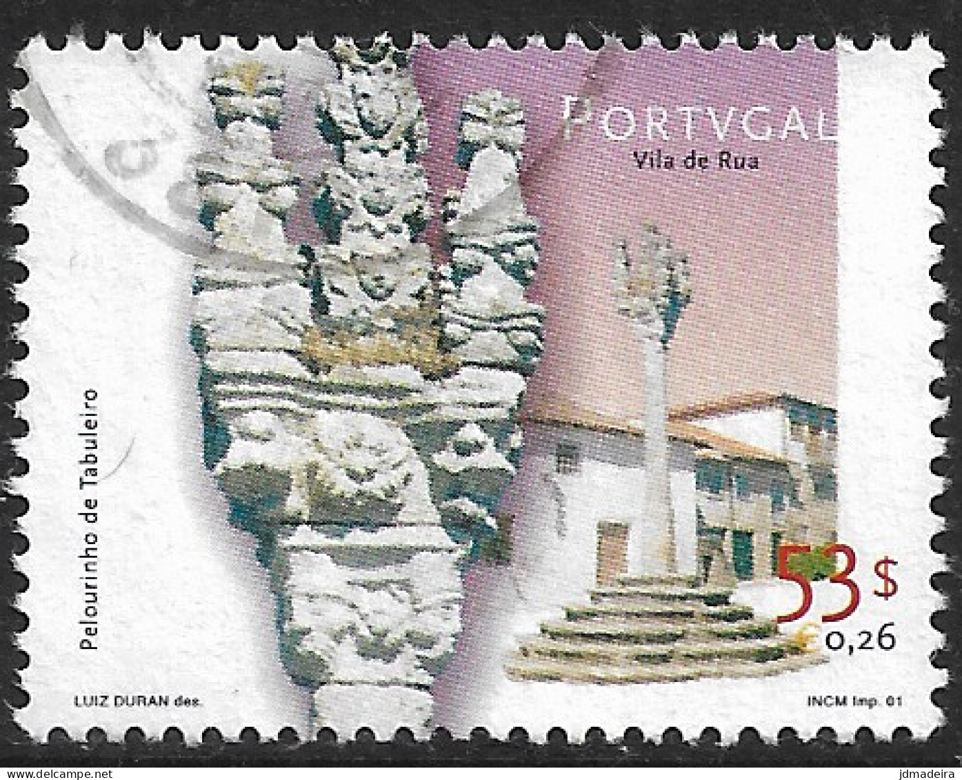 Portugal – 2001 Pillories 53$ Used Stamp - Usado