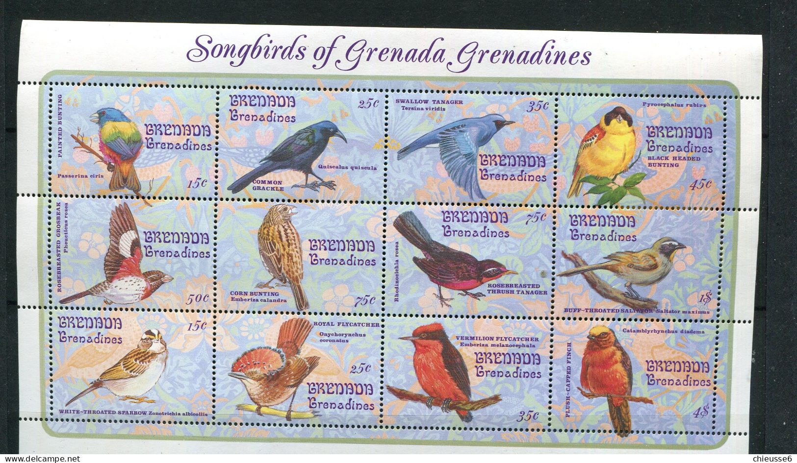Grenade **  Nfeuillet N° 1452 à 1463 - Oiseaux Chanteurs - Grenade (1974-...)