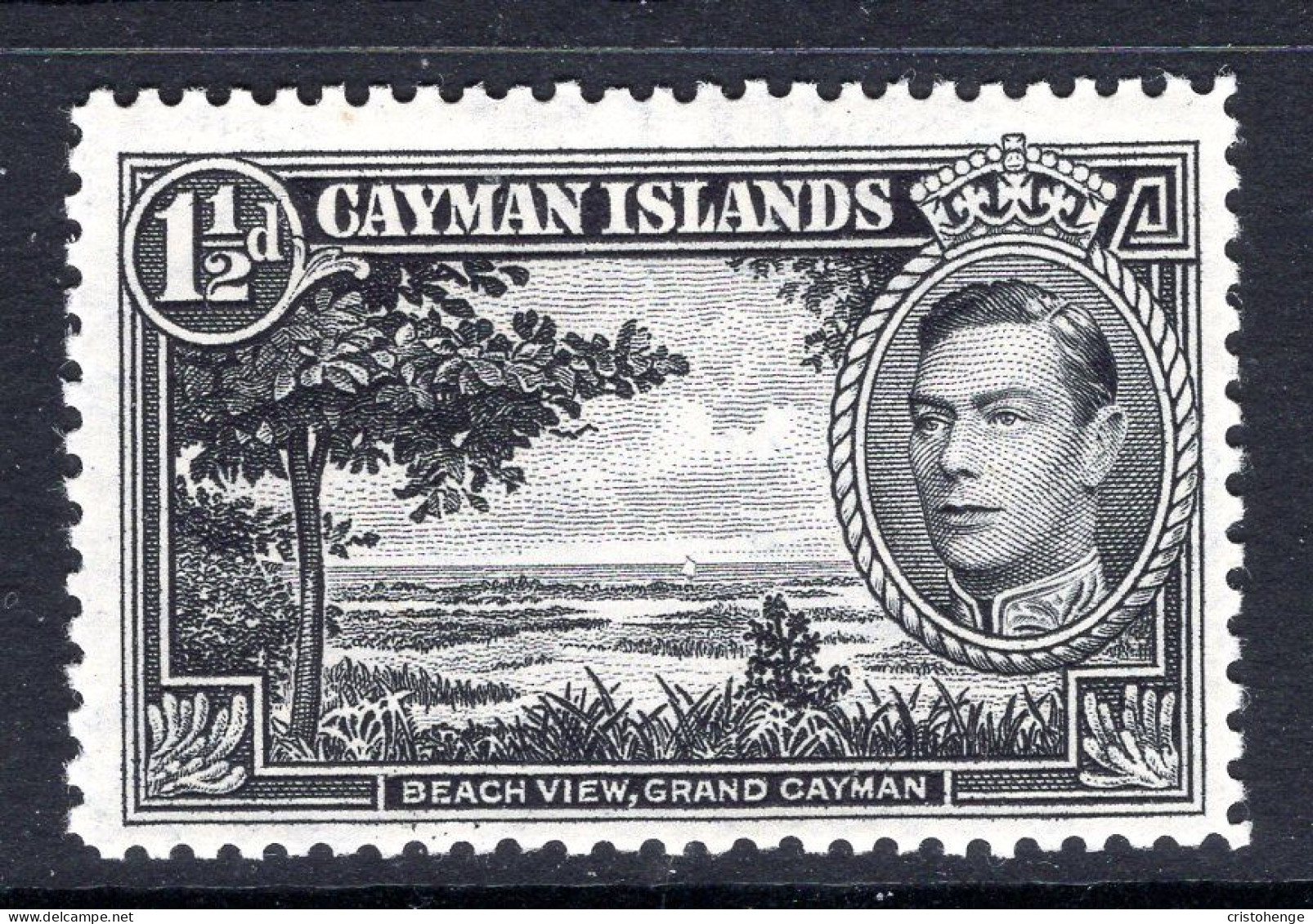 Cayman Islands 1938-48 KGVI Pictorials - 1½d Beach View HM (SG 118) - Cayman Islands