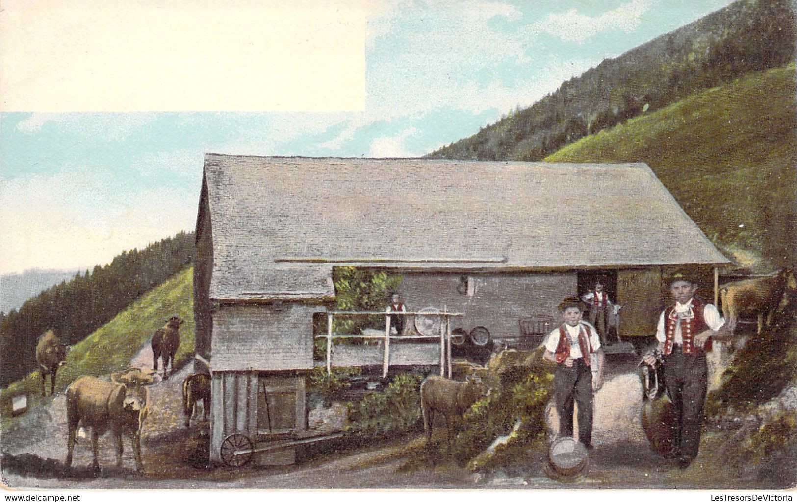 SUISSE - Ferme Suisse - Vaches - Carte Postale Ancienne - Sonstige & Ohne Zuordnung