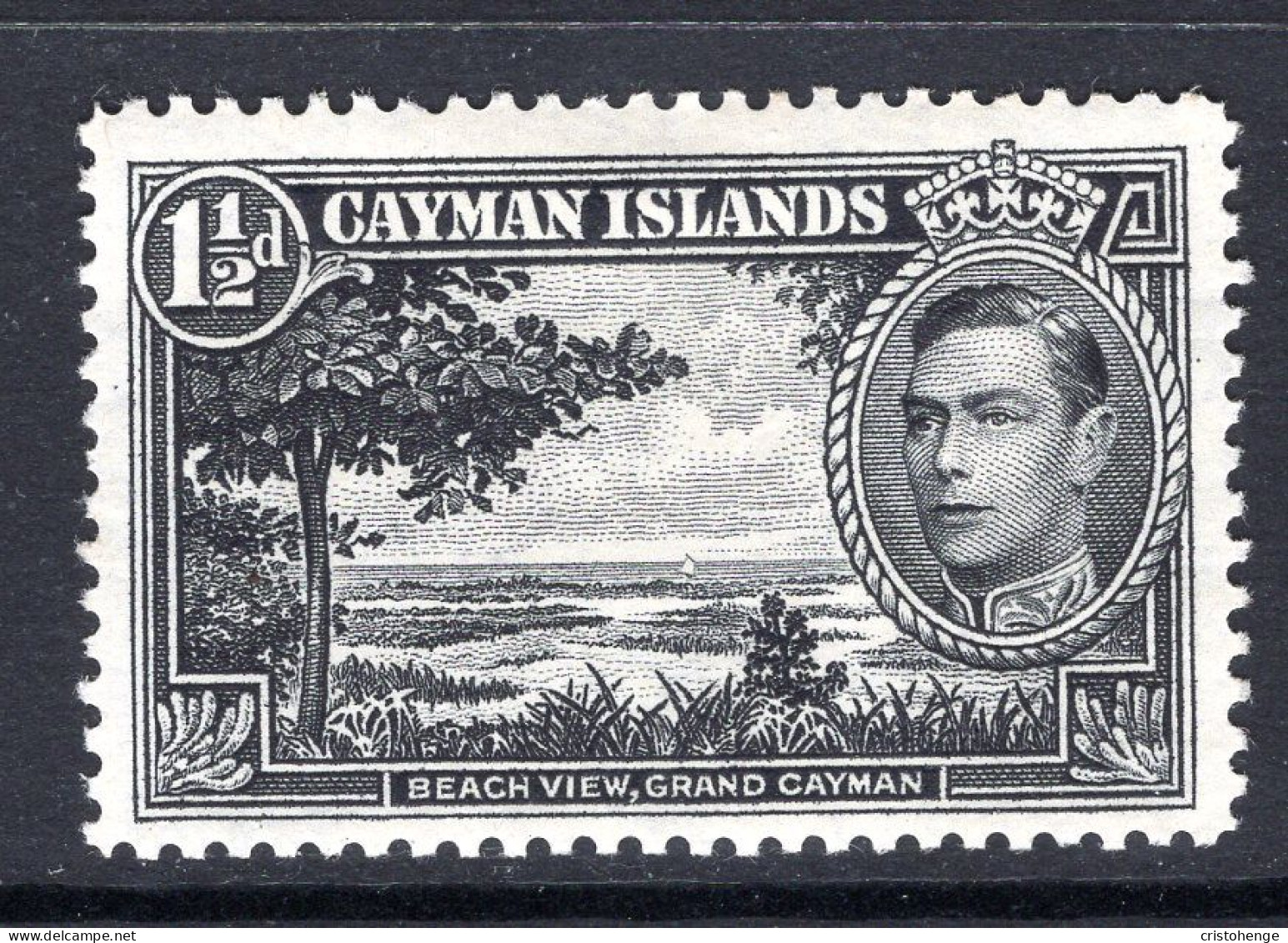 Cayman Islands 1938-48 KGVI Pictorials - 1½d Beach View HM (SG 118) - Cayman Islands