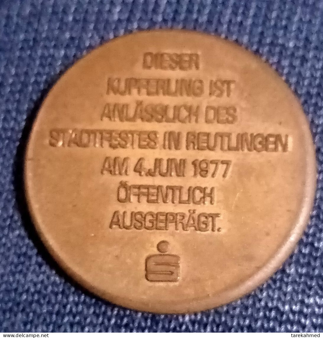 Germany, Federal Republic Of 1977, Rare Token - Sparkasse Reutlingen, Agouz - Monétaires/De Nécessité