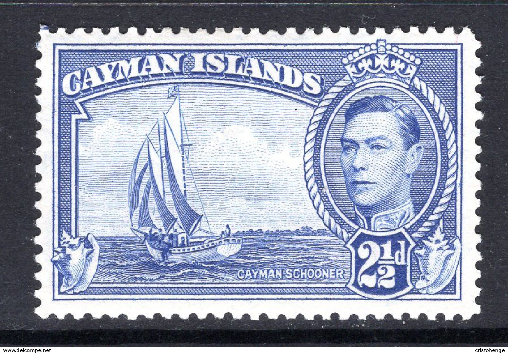 Cayman Islands 1938-48 KGVI Pictorials - 2½d Rembro - Schooner HM (SG 120) - Cayman Islands