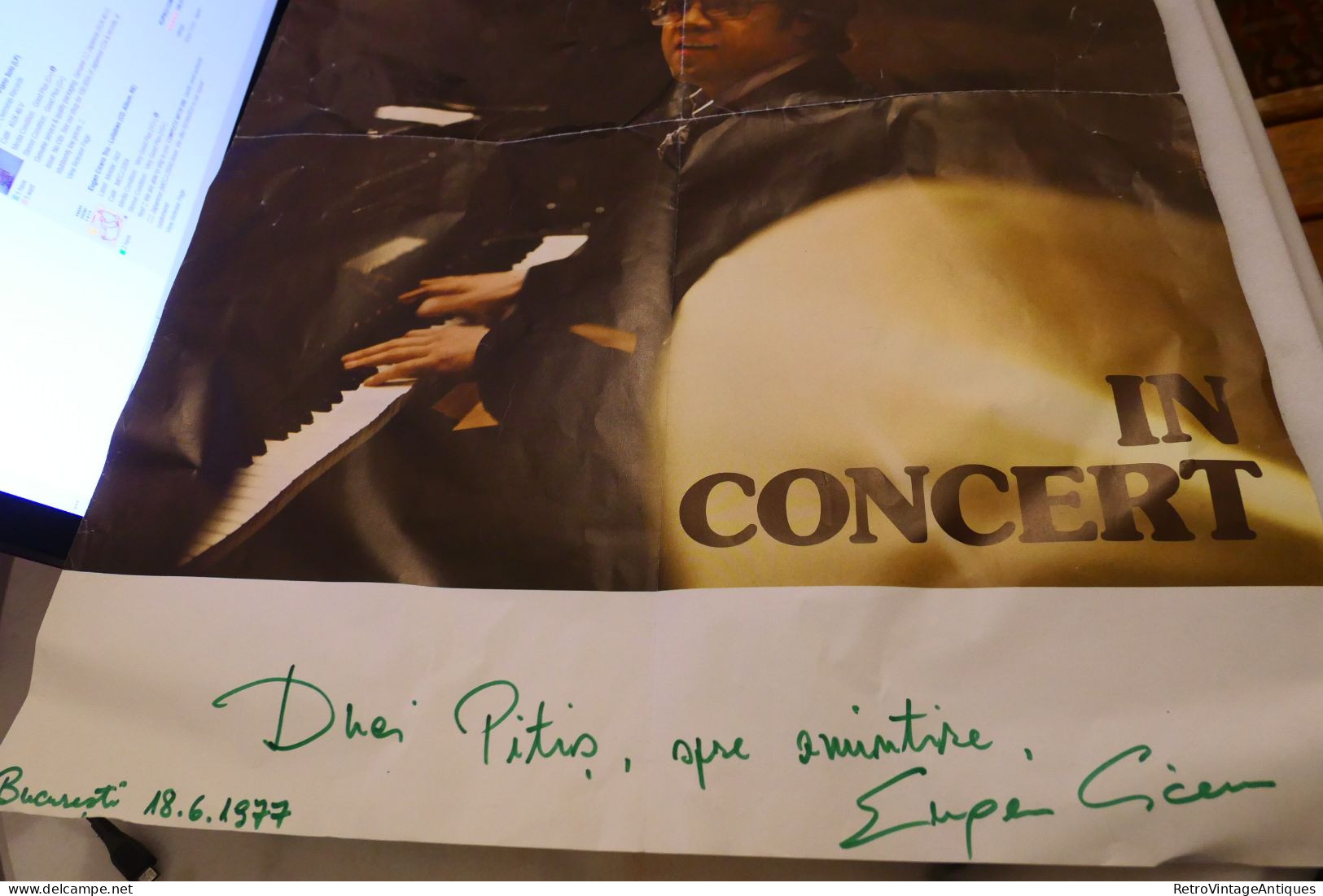 Eugen Cicero (Ciceu) 1940-1997 Romanian-German Jazz Pianist Piano AUTOGRAPHED Signed For Ana Pitis Dated 1977 A2 Format - Affiches