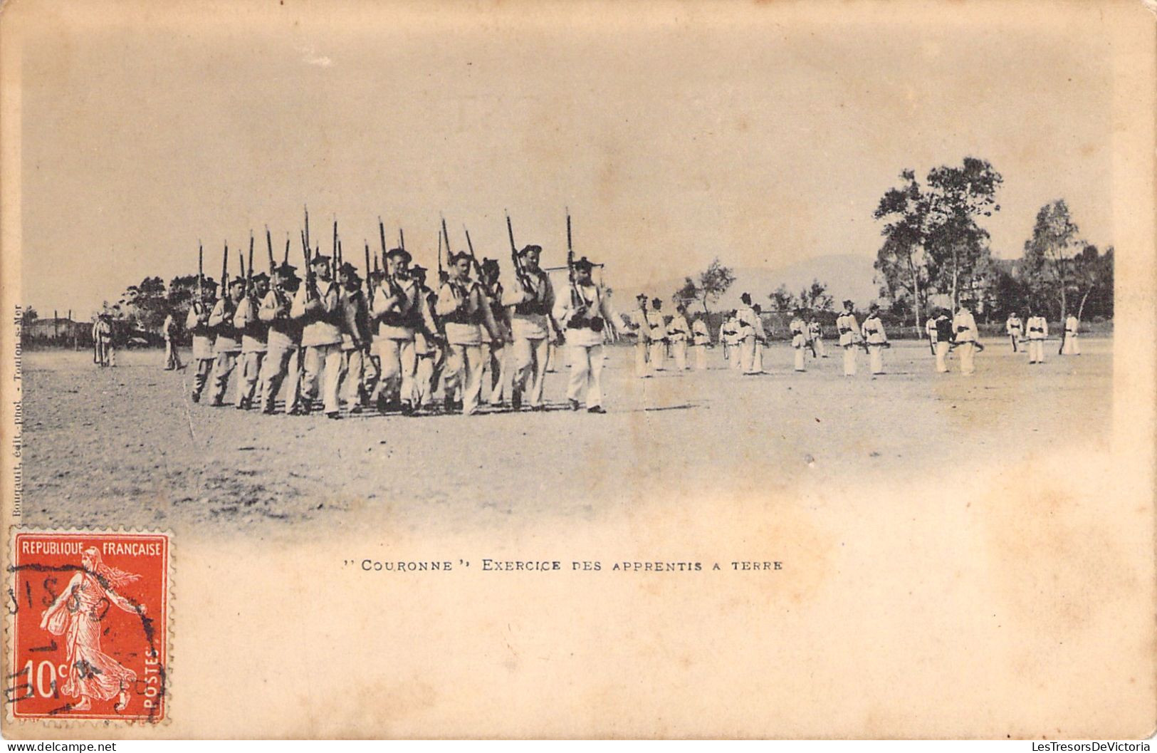 MILITARIA - Couronne - Exercice Des Apprentis A Terre - Carte Postale Ancienne - Manöver