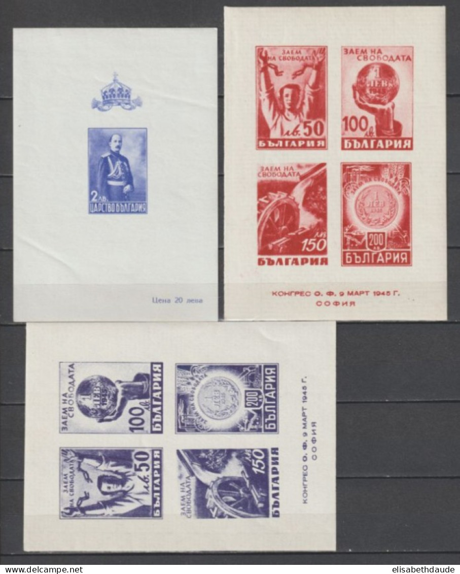 BULGARIE - 1937/45 - BLOCS - YVERT N° 1/3 ** MNH - Unused Stamps