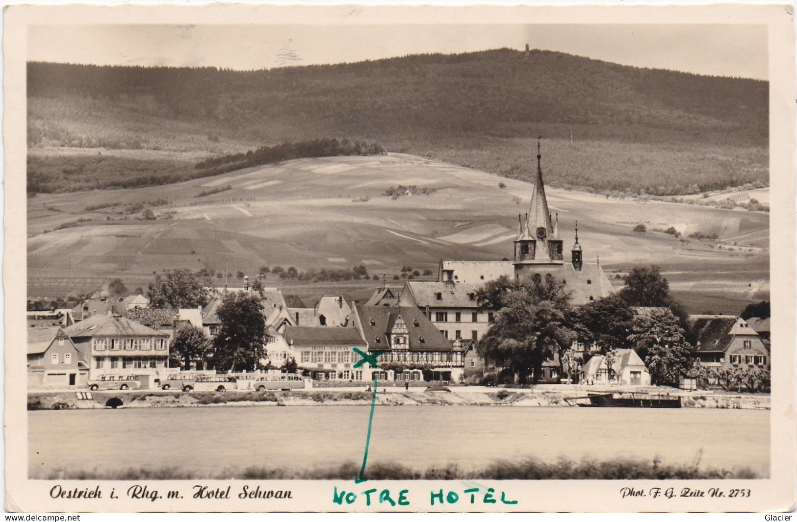 Oestrich I. Rheingau - M. Hotel Schwan - Phot. F. G. Zeitz - Oestrich-Winkel