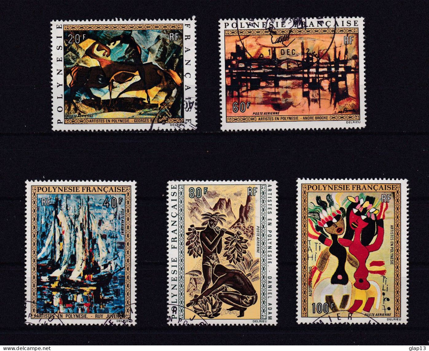 POLYNESIE 1972 PA N°65/69 OBLITERE TABLEAUX - Used Stamps