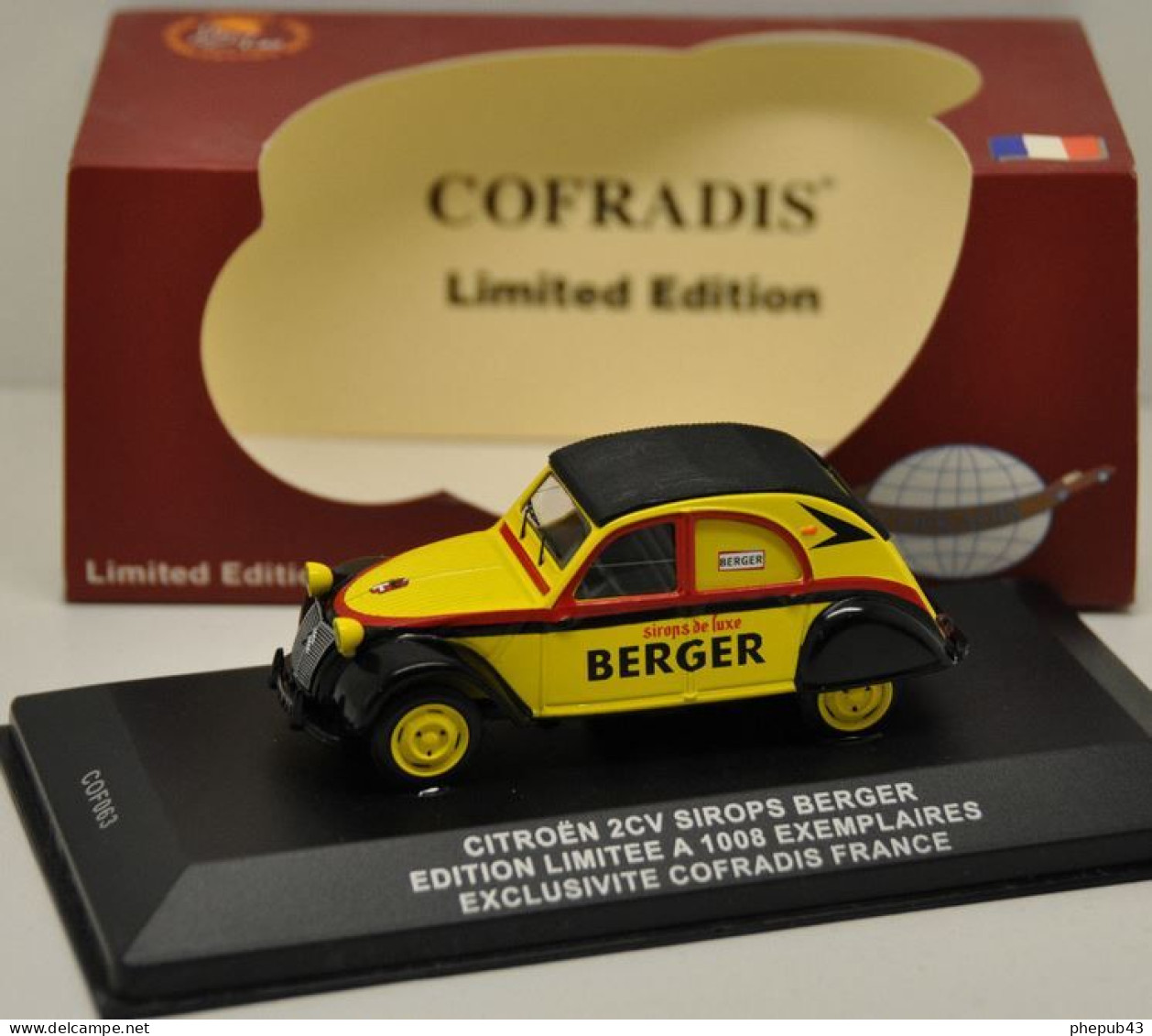 Citroën 2CV - Sirops Berger - 1950 - Jaune, Noir & Rouge - Cofradis - Ixo