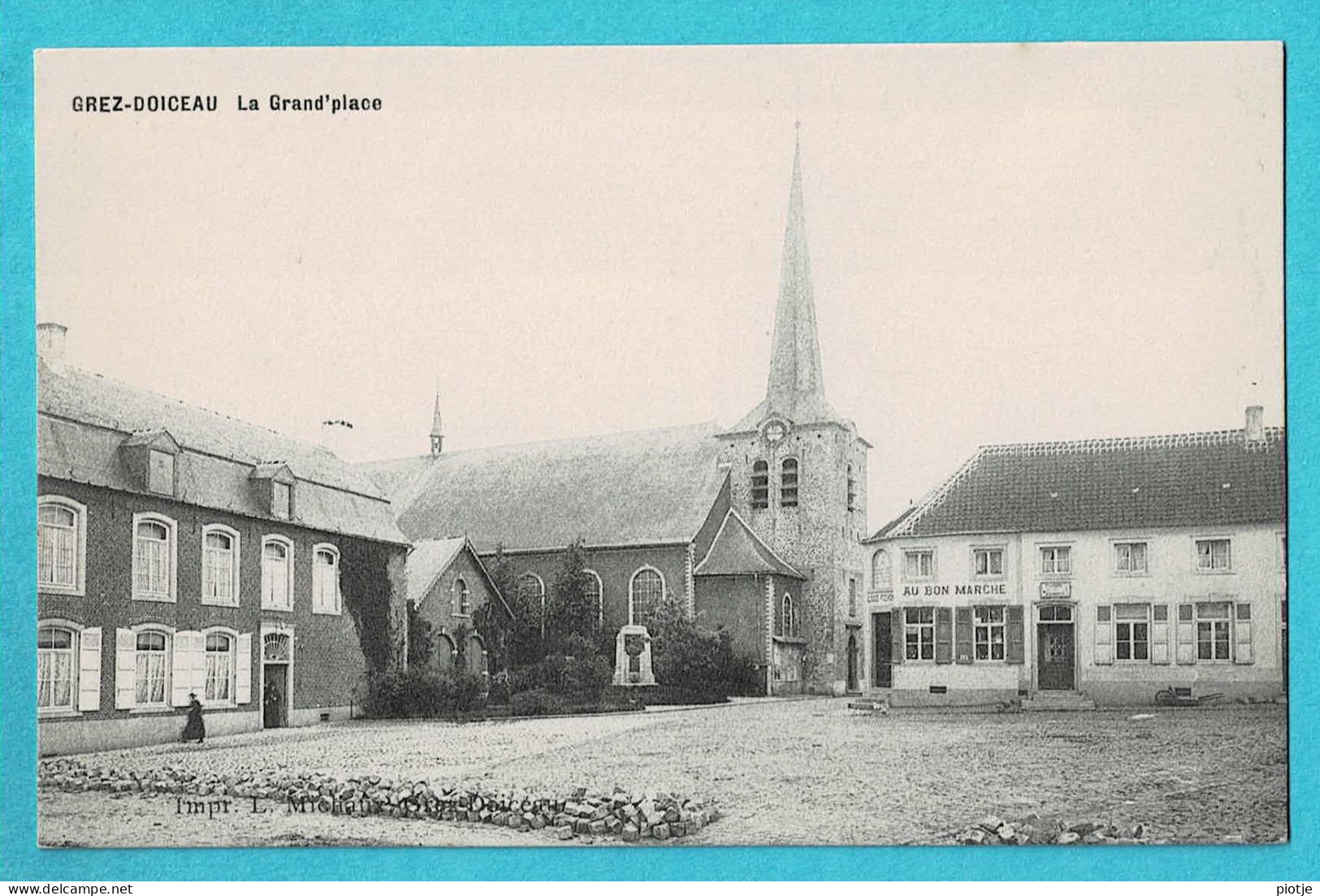 * Grez Doiceau - Graven (Brabant Wallon) * (Impr. L. Michaux) La Grand'Place, église, Unique, Old, Rare, TOP, Bon Marché - Graven