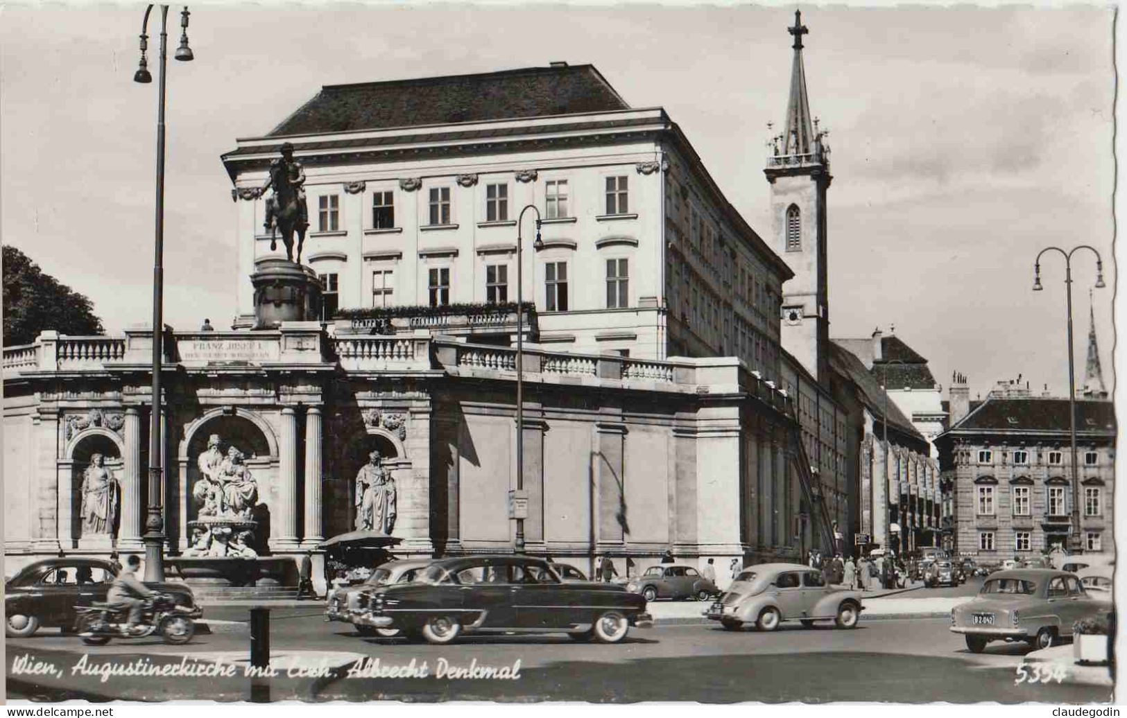 Vienne. Wien. Augustinerkirche Mit Albrecht Denkmal Petit Format, Mit Autos.Perfekt Zustand. Echt Photo - Iglesias