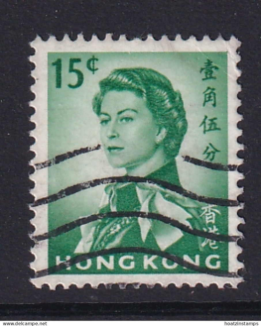 Hong Kong: 1966/72   QE II      SG224       15c   [Wmk Sideways]   Used - Used Stamps