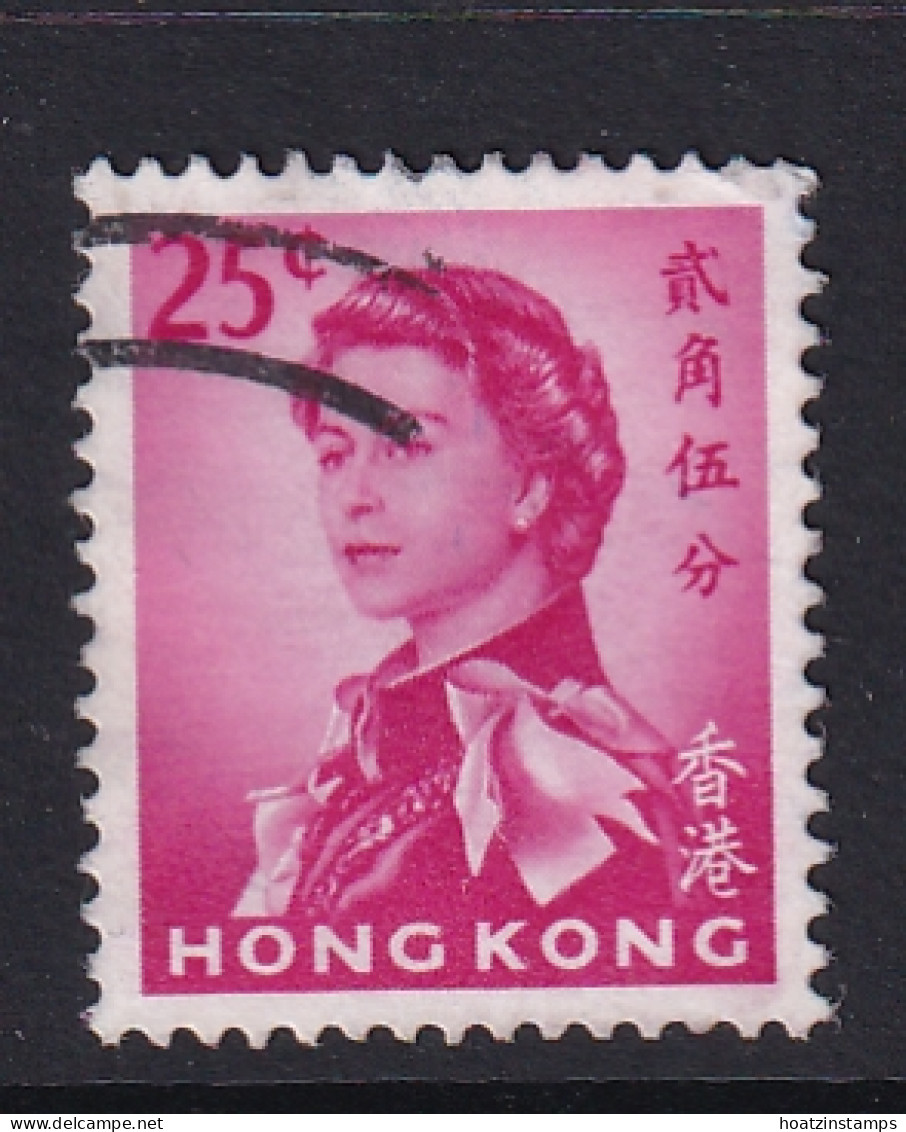 Hong Kong: 1966/72   QE II      SG226a       25c   [Wmk Sideways] [Glazed]  Used - Usados