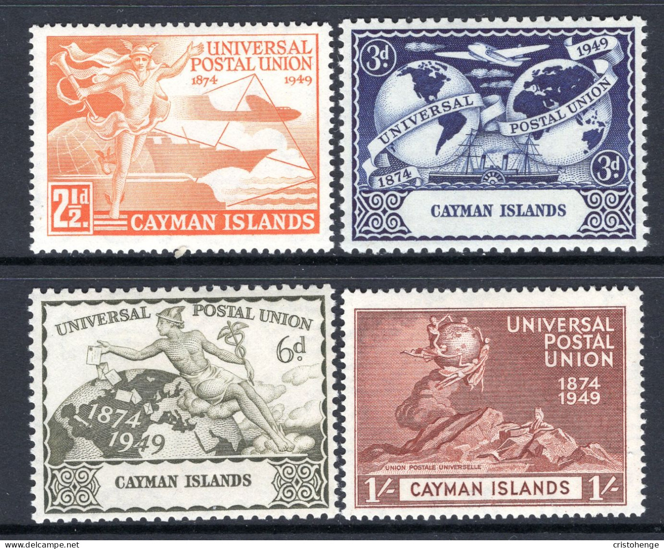 Cayman Islands 1949 75th Anniversary Of UPU Set MNH (SG 131-134) - Cayman Islands