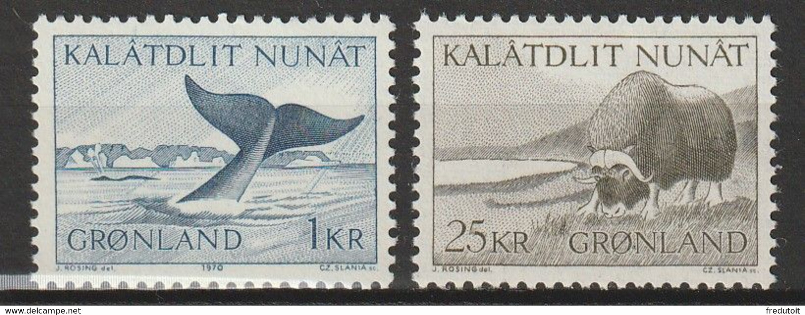 GROENLAND - N°62/3 ** (1969) Faune - Unused Stamps