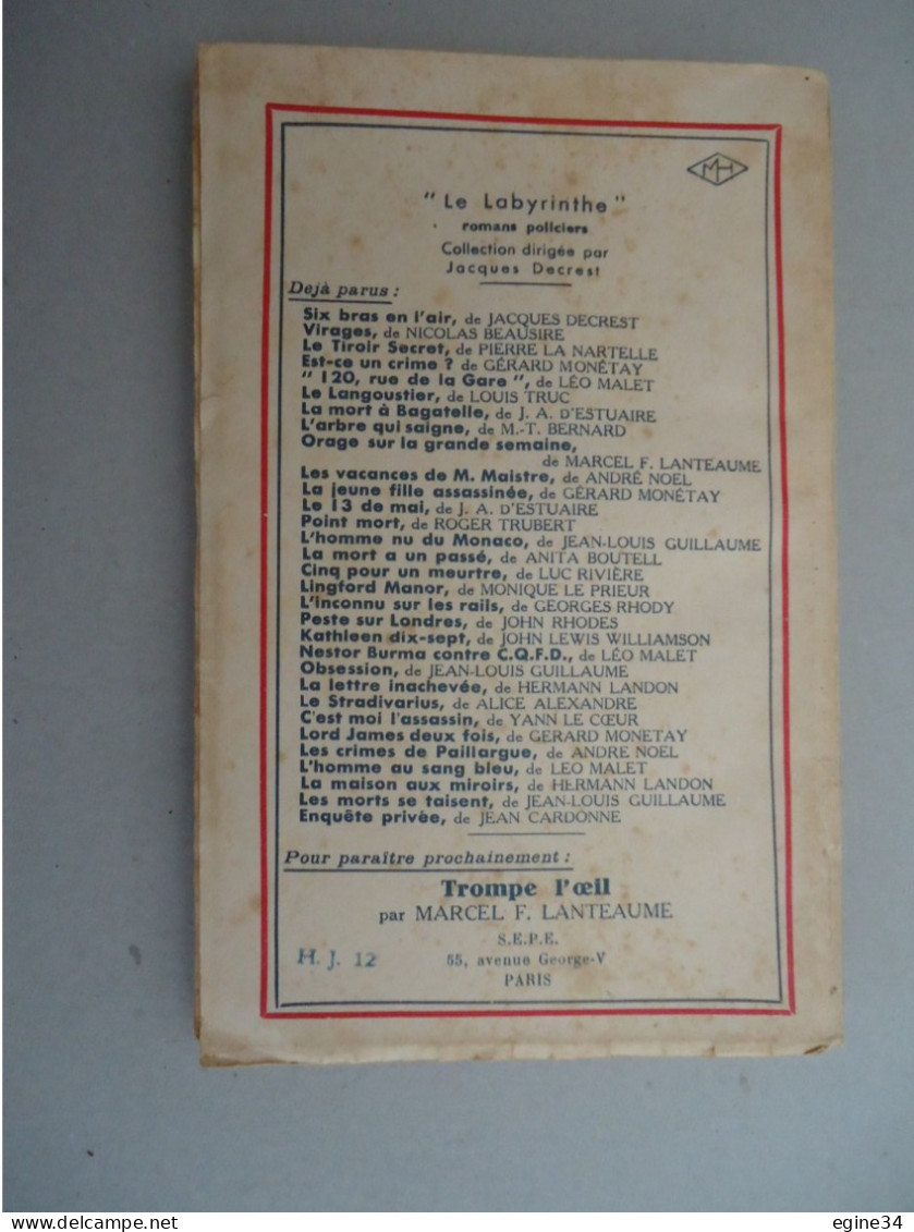 S.E.P.E - Collection " Le Labyrinthe " - Luc Rivière  - Double Jeu  - 1946 - S.E.P.E.