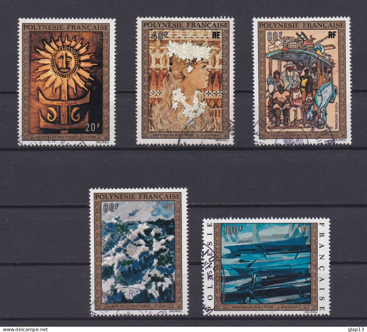 POLYNESIE 1973 PA N°77/81 OBLITERE TABLEAUX - Used Stamps