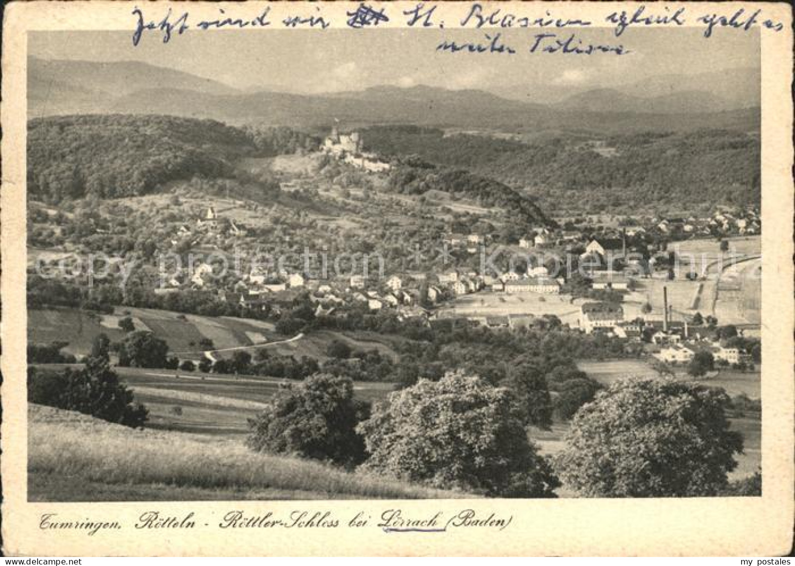 41957161 Roetteln Roettelweiler Panorama Mit Roettler Schloss Loerrach - Loerrach