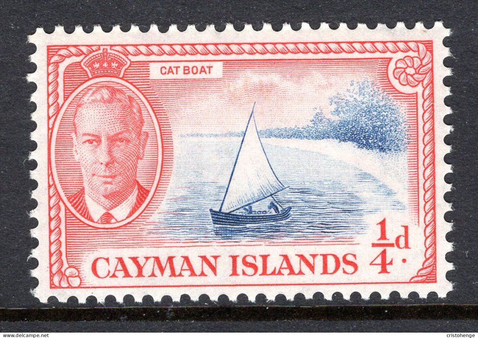 Cayman Islands 1950 KGVI Pictorials - ¼d Cat Boat MNH (SG 135) - Cayman Islands