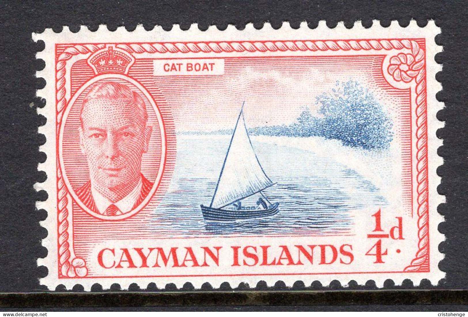 Cayman Islands 1950 KGVI Pictorials - ¼d Cat Boat HM (SG 135) - Cayman Islands