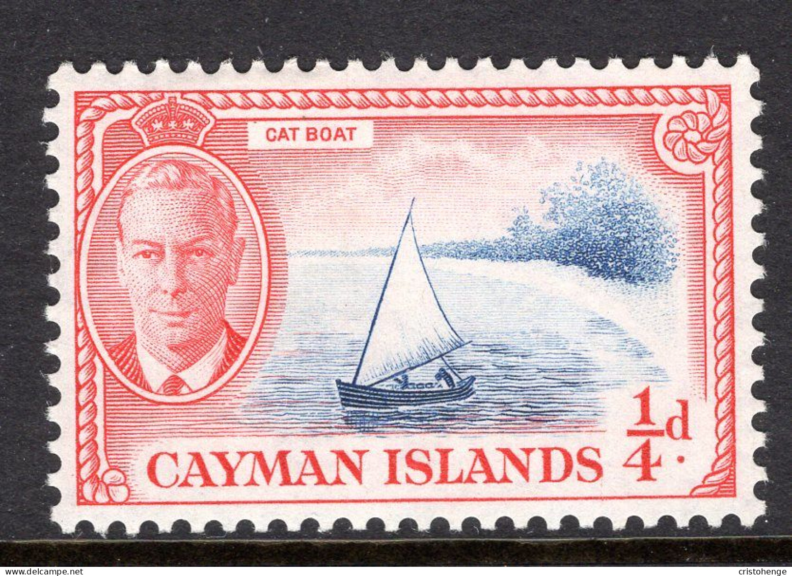 Cayman Islands 1950 KGVI Pictorials - ¼d Cat Boat HM (SG 135) - Cayman Islands