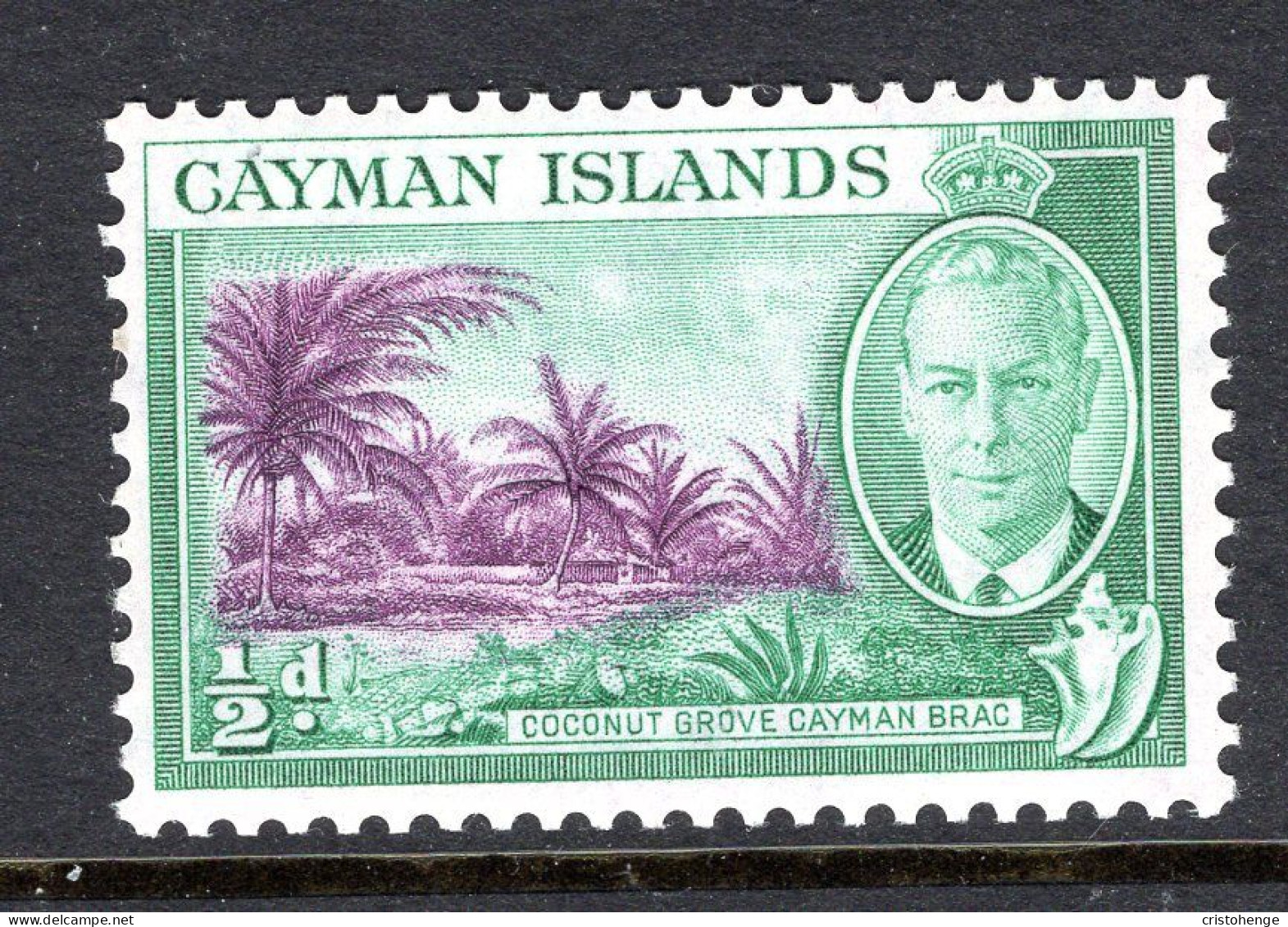 Cayman Islands 1950 KGVI Pictorials - ½d Coconut Grove MNH (SG 136) - Cayman Islands