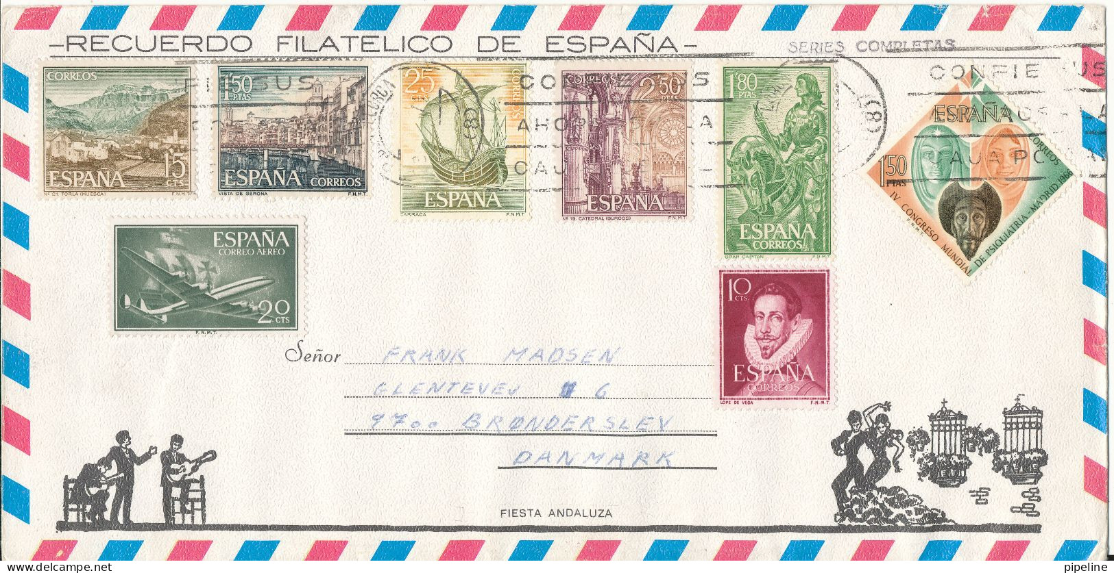 Spain Air Mail Cover Sent To Denmark 28-11-1978 - Cartas & Documentos