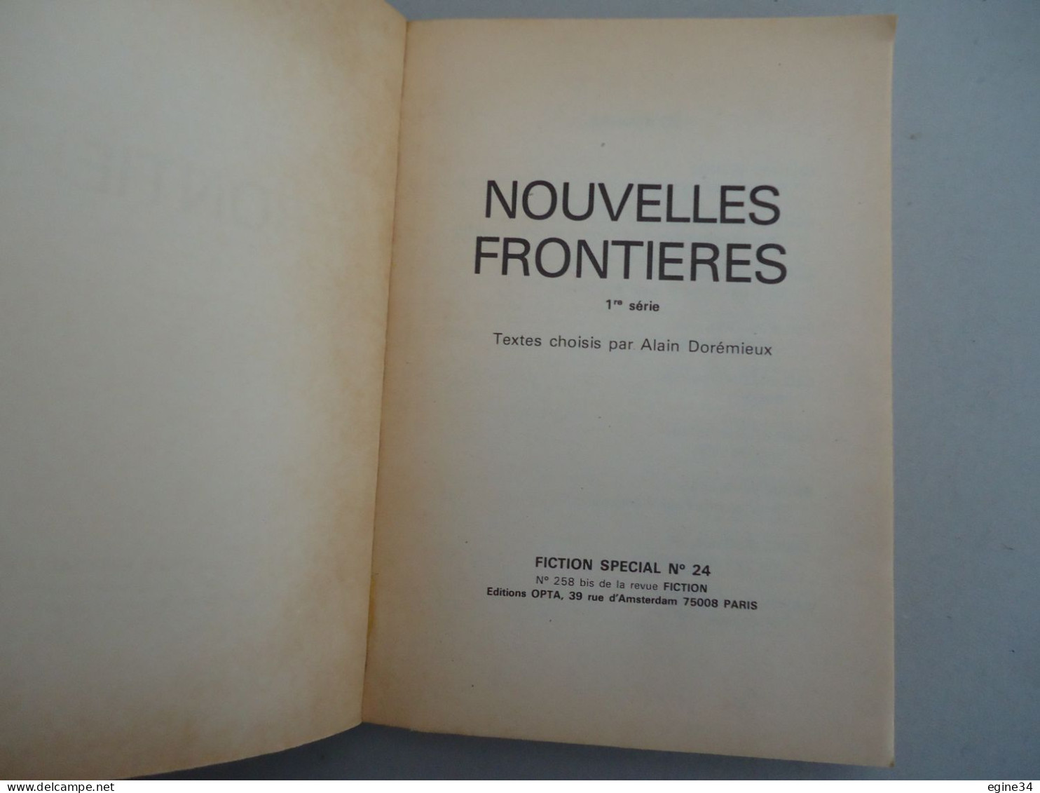 Opta - Fiction Spécial N.24 - Nouvelles Frontières 1 - Alain Dorémieux - 1975 - Opta